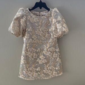 Gianni Bini Girls Elegant Floral Puff Sleeve Dress